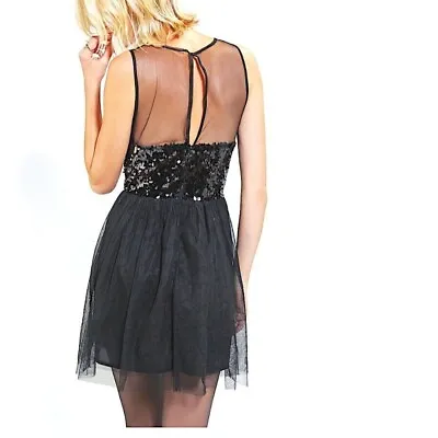 £37.20 • Buy Pins & Needles Party Dress 2 XS Urban Outfitters Sequin Bodice Mesh Layer Skirt