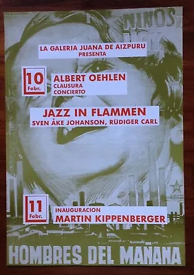 MARTIN KIPPENBERGER  Jazz In Flammen  Scarce Original Poster 1989 Beige • $450