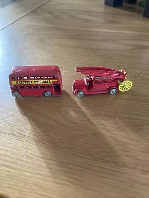 Vintage Matchbox Toys  Fire Engine & Double Decker Bus • £5