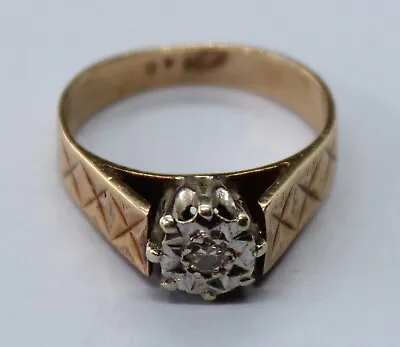 Vintage 9ct Yellow Gold Diamond Ring Size J • $160.39
