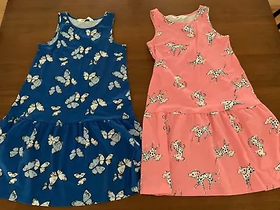 Two H&M Girls Size 8-10 Cotton Jersey Summer Dresses • $22