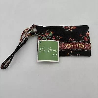 Vera Bradley Chocolate Quilted Fabric Brown Floral Coin Purse • $12.95