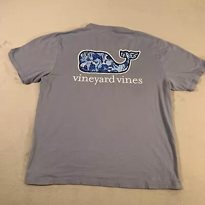 Vineyard Vines Shirt Adult Medium Blue Whale Pocket Tee Cotton Preppy Mens U49 • $9.95