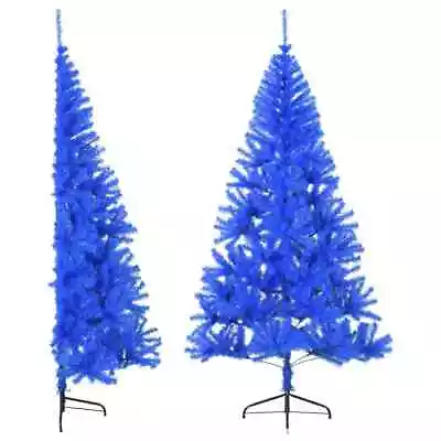 VidaXL Artificial Half Christmas Tree Xmas Decor With Stand Blue 210cm PVC • $62.38