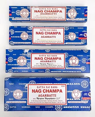 Satya Sai Baba Nag Champa Original Blue Box Incense Sticks Pick 15 40 100 250 Gm • $2.99