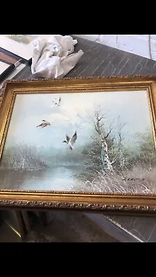 Vintage Hunting Ducks Painting  • £29