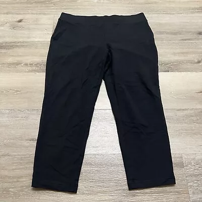 J Jill Pure Jill Affinity French Terry Slim Leg Pant Women's Size M Black Pocket • $21.24