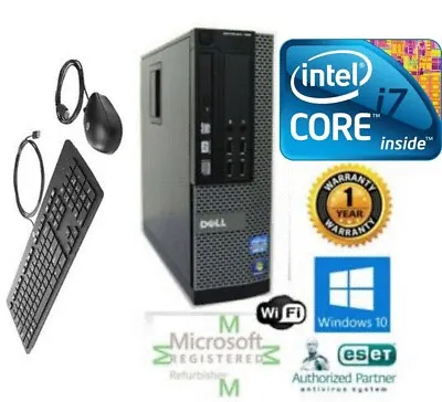 $158 • Buy Dell Desktop SFF Computer Intel Core I7 Win 10 Pro 64 1TB HD 16GB Wifi HDMI