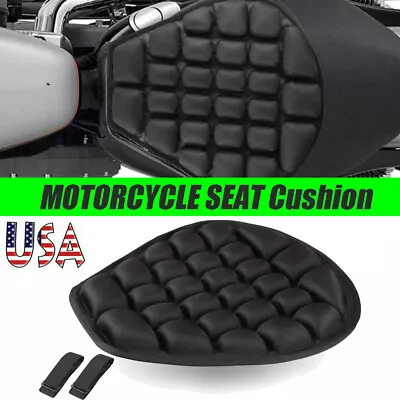 Motorcycle Comfort Gel Seat Cushion Pillow Pad Pressure Relief Cover Universal • $16.98