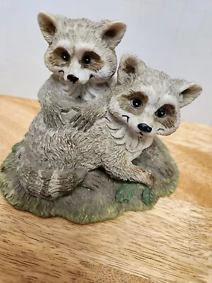 Vintage Nature's Friends Collectible Forest Raccoons Figurine / 1989  • $10.99