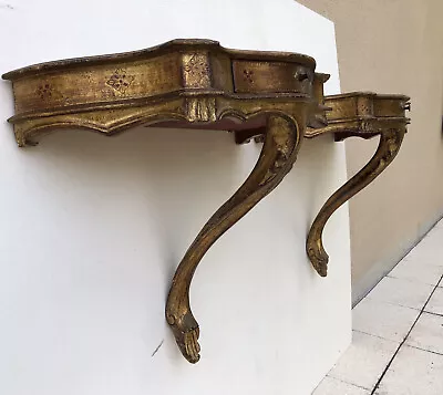 £395 • Buy Pair Venetian Florentine Gilt Wood Bedside Console Tables