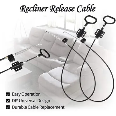 Recliner Pull Cable Universal Spring Release Replacement Part Sofa D-ring Handle • £6.73