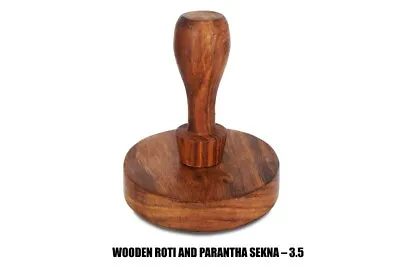 2 X Wooden Roti Chapati Press Datta Indian Paratha Fluffer Maker Solid Wood New • £8.99
