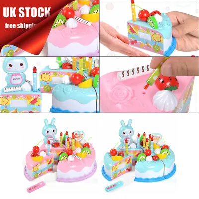 £10.99 • Buy 37Pcs Kitchen Cutting Toys Birthday Cake Pretend Play Food Toy Set For Kids Girl