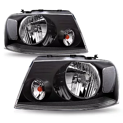 For 2004-2008 Ford F-150 F150 Black Housing Headlight Clear Side Left+Right • $56.99
