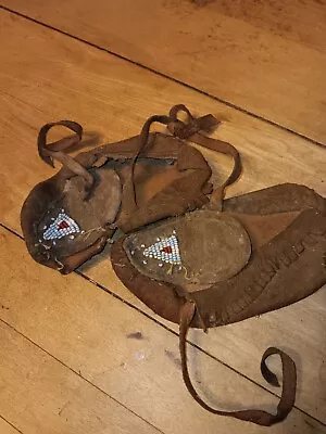 Vintage Native American Indian Beaded Baby Moccasins • $1