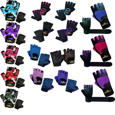 £4.99 • Buy Ladies Weight Lifting Gloves Womens Gym Training Fitness Yoga Gloves Long Straps