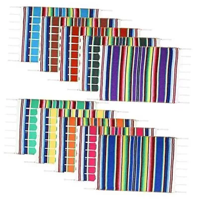 Pieces Mexican Table Place Mats Assorted Mexican Serape 10 Multicolored • $30.77