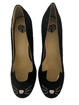 TUK Shoes Women’s Size 10 Pumps Black Cat Sophistakitty Faux Suede Heels • $24.99