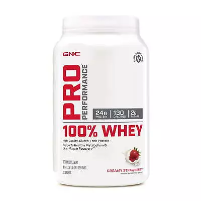 GNC Pro Performance 100% Whey Protein Powder Creamy Strawberry 25 Servings USA • $34.88