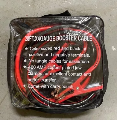 4 Gauge X 20ft 400A Heavy Duty Booster Cable Emergency Power Battery Starter Car • $21.99