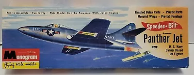 1957 Monogram Speedee Bilt Grumman F9f Panther Jet Balsa Wood Kit ***complete*** • $130