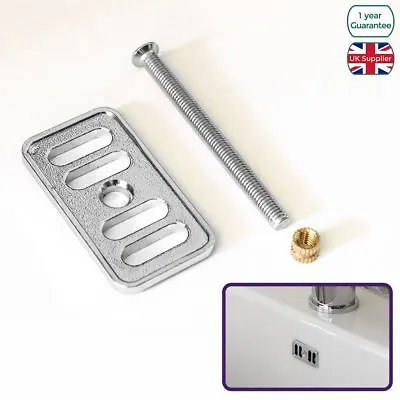 £6.99 • Buy Chrome Bathroom / Kitchen Basin Sink Decorative Overflow Cover Plate And Bolt