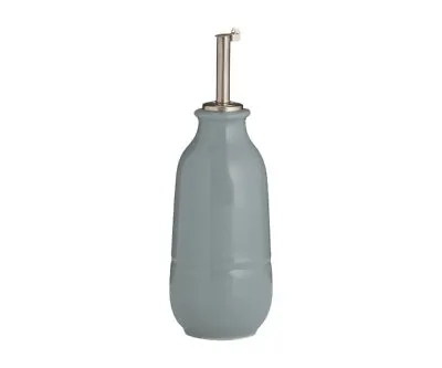 OIL / VINEGAR / SOY SAUCE Pourer Bottle Ceramic Stoneware  GREY / BLUE 260ml • £4.95