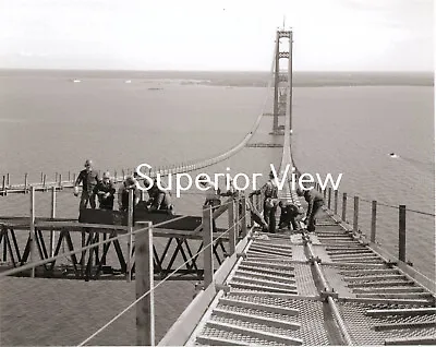 Mackinac Bridge Construction Iron Workers High Above The Straits FANTASTIC • $8.99