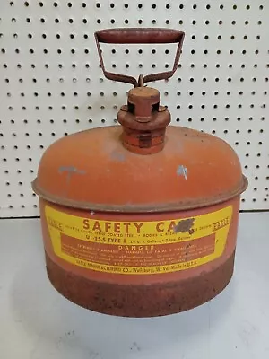 Eagle UI-25-S Type 1 Safety Gas Can 2.5 Gallon Galvanized Metal Tank VINTAGE $$ • $42.50