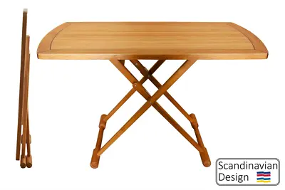 Rectangular Captain's Teak Folding Table Top 125x70x65/75/85cm Boat Marine Yacht • $874