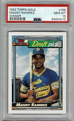 1992 Topps Gold Winner Manny Ramirez Psa 10 Gem Mint Rc • $149.99