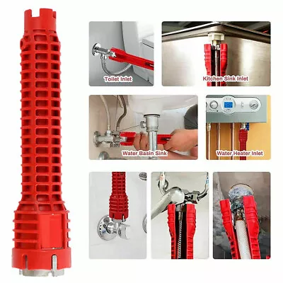 Faucet Nuts And Sink Installer Multi Tool Pipe Wrench For Shut Off Valves US LML • $11.89