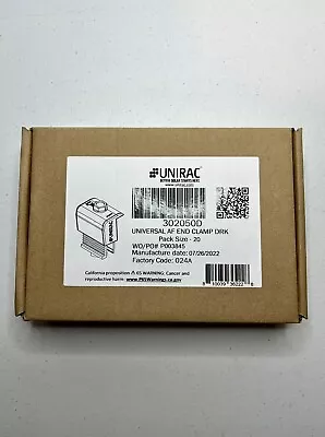 (Box Of 20) UniRac Solar Mount End Clamps AF 38-52mm Dark Finish 302050D • $60