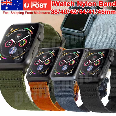$7.95 • Buy Canvas Nylon Sport Strap Band 38 40 41 42 44 45mm For Apple Watch 7 6 5 4 3 2 SE