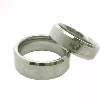 Men's & Ladie's 8mm/6mm Tungsten Carbide CLADDAGH Wedding Band Ring Set  • $42.60