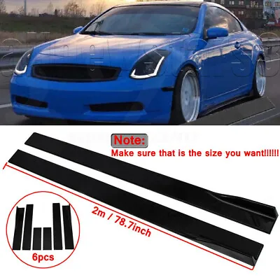 Gloss Black For Infiniti G35 2003-08 Coupe 78.7  Side Skirts Splitter Spoiler • $46.95