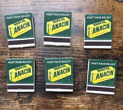 Vintage - Set Of 6 Anacin Matchbook Matches Unused New Old Stock Advertising • $3.33