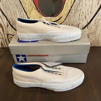 Vintage Deadstock USA Made Converse Canvas Shoes With Box Creme White Color  • $60