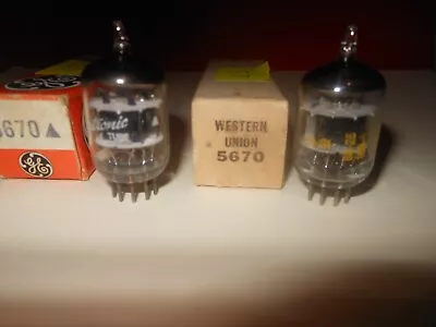 $12 • Buy GE 5670 USA Triangle Black Plate Tested NOS 111%+ Audio Vacuum Tubes