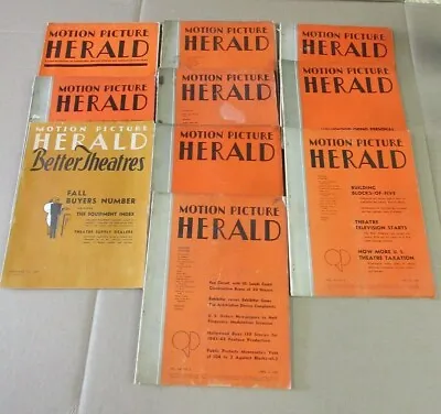 Vintage Motion Picture Herald Better Theatres Magazine Lot Of 10 Magazines    13 • $311.20