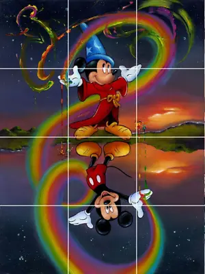 Mickey Mouse Wizard Fantasia Magic Stars Ceramic Tile Mural Backsplash • $59.99