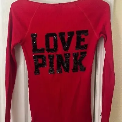 Victoria’s Secret Sequin Shirt Spells Out LOVE PINK Vs Victoria Secret • $12