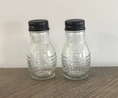 Small 3 Oz Glass Jars W/Metal Shaker Lid Salt Pepper  “Home Sweet Home” Set Of 2 • $14.99