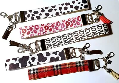 Wristlet Keychain Short Lanyard For Keys Wrist Strap Cow Print Dalmation Tartan • £5.95