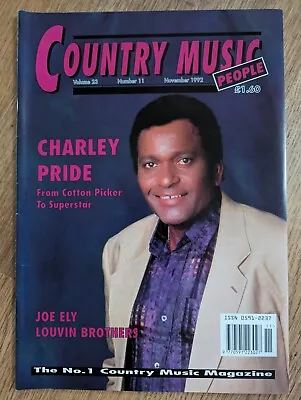 Country Music People Magazine November 1992 Charley Pride Joe Ely Louvin • £6.50