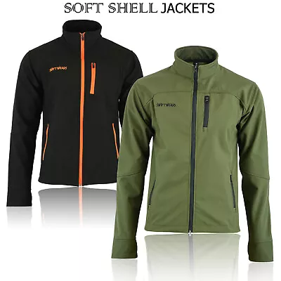 Softshell Jacket Work Outdoor Windproof Water Resistant Casual Golf Mens Thermal • £20.99