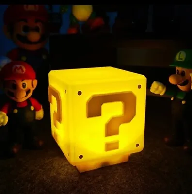 Super Mario Bros Question Mark Block Night Light Up Lamp Nintendo Bros • $19.99