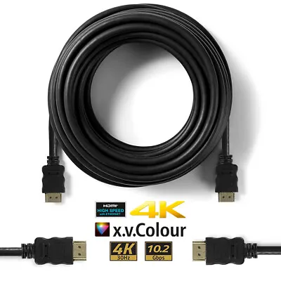 £9.99 • Buy HDMI Cable Speed 4k High 3d Lead 2160p HDTV HD Premium 2.0 Plated UHD Tv Ultra 5