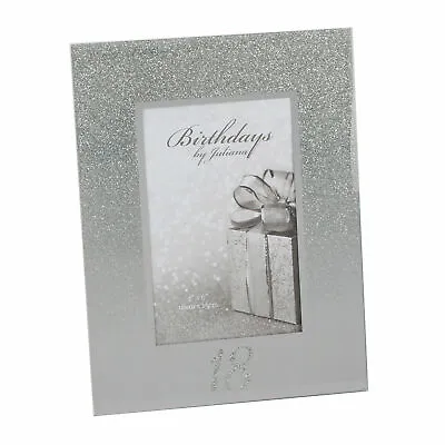 Silver Glitter & Mirror 4'x6' Photo Frame With Number - 18th Birthday • £7.99